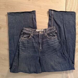 Rag & Bone Miramar Sweatpants Jeans with button blue size 27 low rise wide leg
